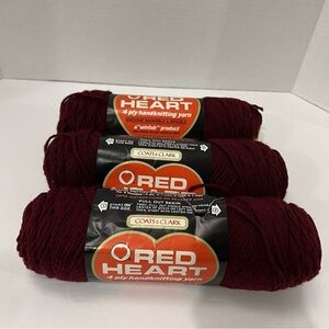 VINTAGE COATS & CLARK RED HEART  Knit & Crochet YARN 762 Lot Of 3